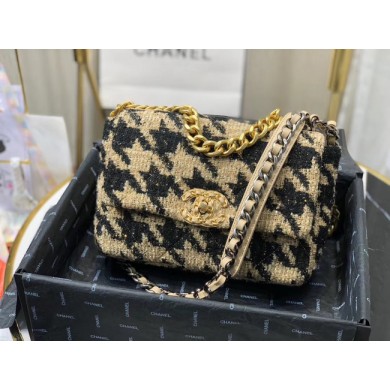 AAAAA CHANEL 19 Flap Bag AS1160 Black&apricot JK4379Qa67