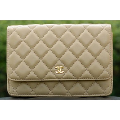 AAAAA Chanel mini Flap Bags Apricot Sheepskin Leather A33814 Gold JK558Qa67