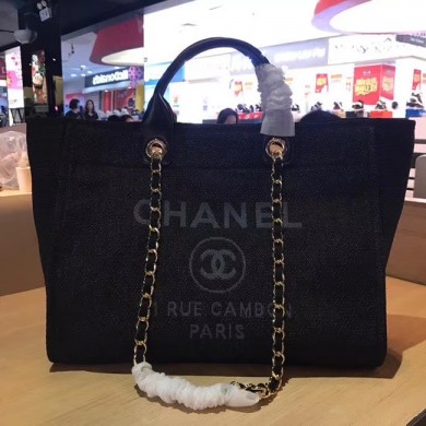 AAAAA Knockoff Chanel 19SS Shopping bag A66941 black JK3932Pg26