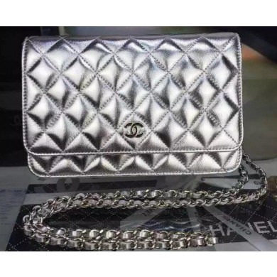 Best 1:1 Chanel mini Flap Bag Silver Cannage Pattern A8373 Silver JK251eT55