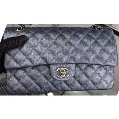 Chanel 2.55 Series Flap Bag Black Cavier Leather A05480 Silver JK662TP23