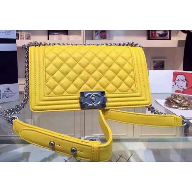Chanel Boy Flap Shoulder Bags Deer Leather A67086 Yellow JK486rf73