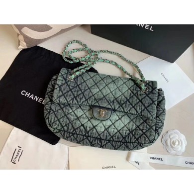 CHANEL Denim flap bag AS1113 green JK4254jf20