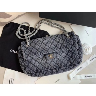 CHANEL Denim flap bag AS1113 grey JK4255lq41