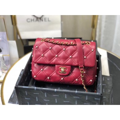 Chanel flap bag AS1202 red JK4371Yo25