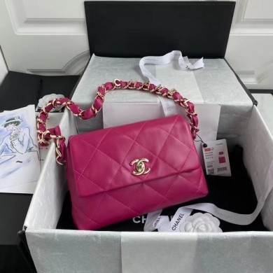 Chanel flap bag Lambskin & Gold-Tone Metal AS2299 rose JK3557lU52