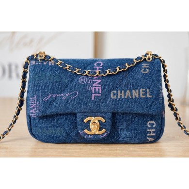 Chanel Flap denim Shoulder Bag AS3134 blue JK2679Zw99
