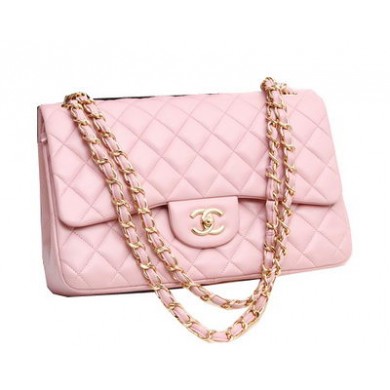 Chanel Jumbo Double Flaps Bags Original Lambskin Leather A36097 Pink JK927NP24