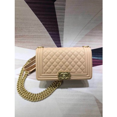 Chanel Leboy Original Caviar leather Shoulder Bag apricot A67086 Gold JK4688rd58