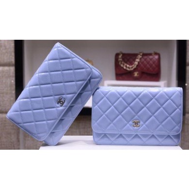 Chanel mini Flap Bag Patent Leather A33814C Light Purple JK410Is79