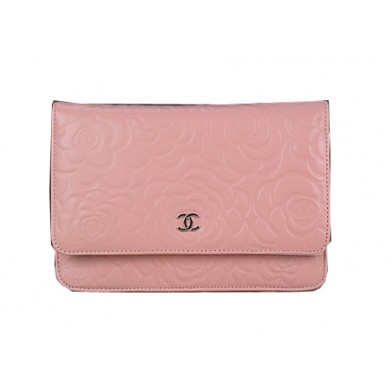 Chanel Original Camellia Leather mini Flap Bag CHA33814 Pink JK891lk46