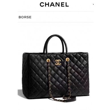 Chanel Original large shopping bag Grained Calfskin A93525 black JK4865tQ92