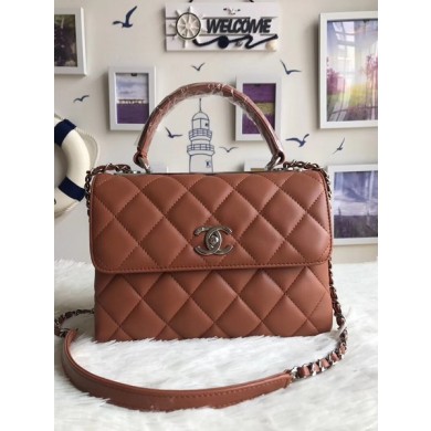 Chanel Original Sheepskin Leather Tote Bag A92236 caramel silver Buckle JK5238DV39