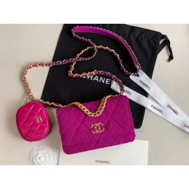 Designer CHANEL 19 Flap Bag WOC 33817 Lavender JK4007vs94