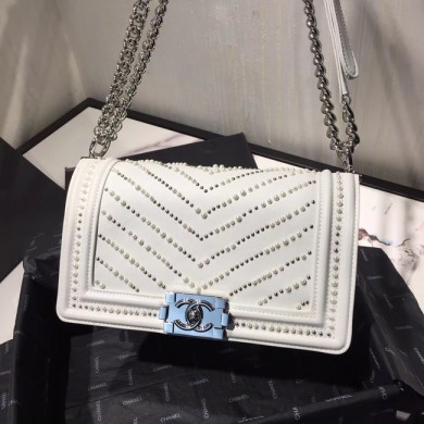 Fake Boy channel Flap Bag A67086 white JK4313uQ71
