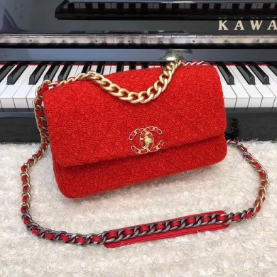Fake CHANEL 19 Flap Bag AS1160 red JK4317tu77