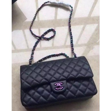 Fake Chanel 2.55 Series Double Flap Bag Original Lambskin Leather A1112 Black JK356ny77