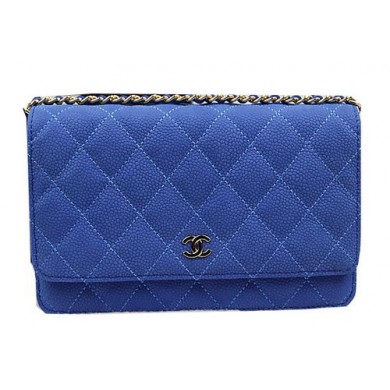 Fashion Chanel mini Flap Bag Original Suede Leather A33814 Blue JK996Of26