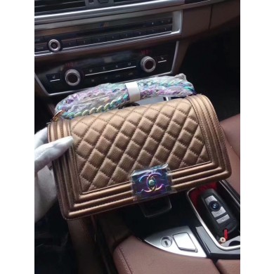 Imitation 2017 Chanel Leboy Original Deerskin Leather 67087 Yellow JK5567zn33