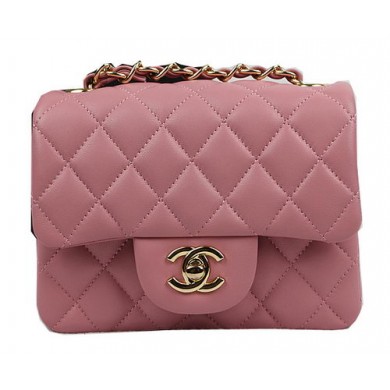Imitation Chanel Classic MINI Flap Bag Pink Original Sheep Leather CF1115 Gold JK946SU34