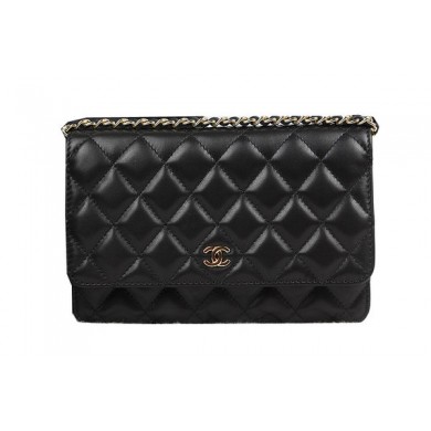 Imitation Chanel mini Flap Bag CHA33814 Black Original Sheepskin Leather Gold JK1039Ug88