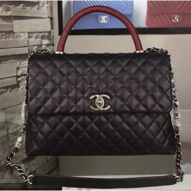 Imitation Chanel Shoulder Tote Bag Original Caviar Leather A7781 Black JK344uq94