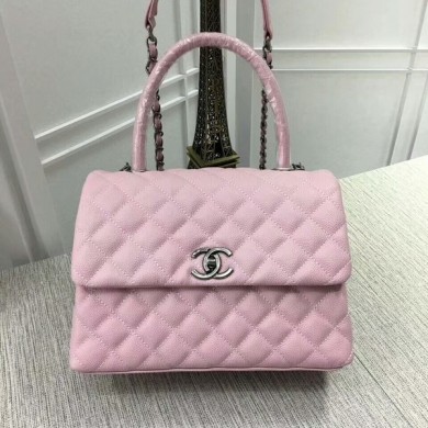 Knockoff Chanel Caviar Leather Top Handle Bag 92991 Pink JK5824yN38