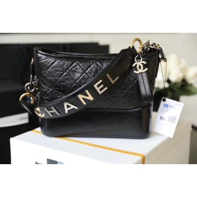 Knockoff Chanel gabrielle hobo bag A93824 black JK4207Bt18