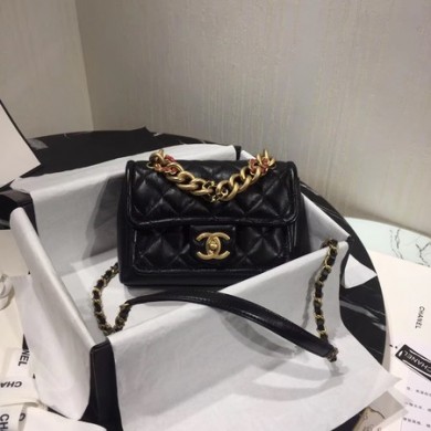 Knockoff Chanel Shoulder Bag Original Leather Black 50937 Gold JK4579fY84