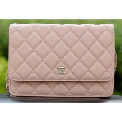 New Chanel mini Flap Bags Pink Sheepskin Leather A33814 Silver JK563Uf80