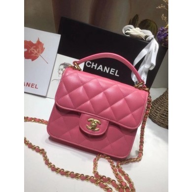 New Chanel small tote bag 8817 pink JK3654Uf80