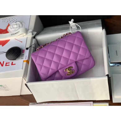 Quality Chanel MINI Flap Bag Original Sheepskin Leather 1115 purple JK4172Vu63