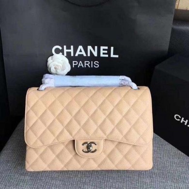 Replica Best Quality Chanel Flap Shoulder Bags Camel Original Calfskin Leather CF1113 Silver JK5388Rf83