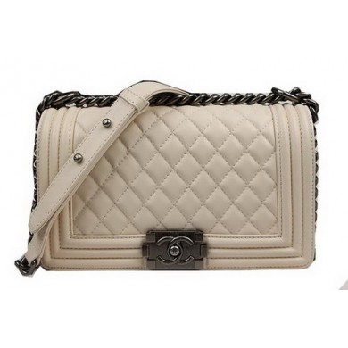Replica Boy Chanel Flap Shoulder Bags Original Sheepskin Leather A67025 Beige JK991Fi42