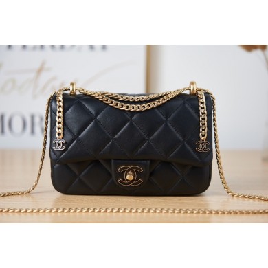 Replica Chanel Flap Lambskin small Shoulder Bag AS3114 black JK2721Jw87