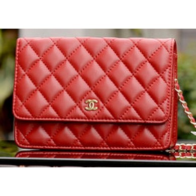 Replica Chanel mini Flap Bag Red Sheepskin Leather A33814 Gold JK737sA83