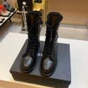 AAA Chanel Boots 4CM Heels Calfskin Leather Shoes CH2738 Black Shoes JK105zK34