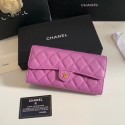 AAA Replica Chanel Calfskin Leather & Gold-Tone Metal Wallet A6888 Lavender JK1193cf50
