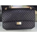 AAA Replica Chanel Classic Flap Bag Original Chevron Leather A90669 Black JK98cf50