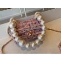 AAA Replica CHANEL Tweed Braided Sheepskin & Gold-Tone Metal AS0593 pink JK2487Oy84