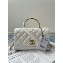 AAAAA Imitation Chanel mini flap bag with top handle AS2478 white JK3339Sy67