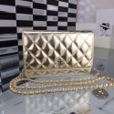 AAAAA Imitation Chanel WOC Original Sheepskin Leather Flap cross-body bag CF33814 gold Gold chain JK5164Sy67