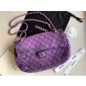 Best CHANEL Denim flap bag AS1113 purple JK4253Ml87