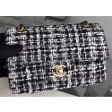 Chanel 2.55 Series Flap Bag Original Fabric A1025 Black&White JK507DS71