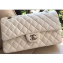 Chanel 2.55 Series Flap Bag White Original Leather A01112 Silver JK671Jz48
