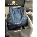 CHANEL 22 HANDBAG Denim AS3262 blue&white JK2273uT54