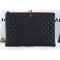 Chanel A6952 Clutch Bag Cannage Pattern Leather Black JK826Av26
