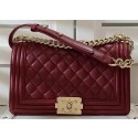 Chanel Boy Flap Shoulder Bag Burgundy Original Sheepskin Leather A67086 Gold JK272xa43