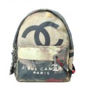 Chanel Graffiti Printed Canvas Backpack A92353 Black JK1104fo19