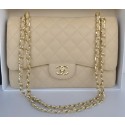 Chanel Jumbo Double Flaps Bag Apricot Cannage Pattern A36097 Gold JK192CC86